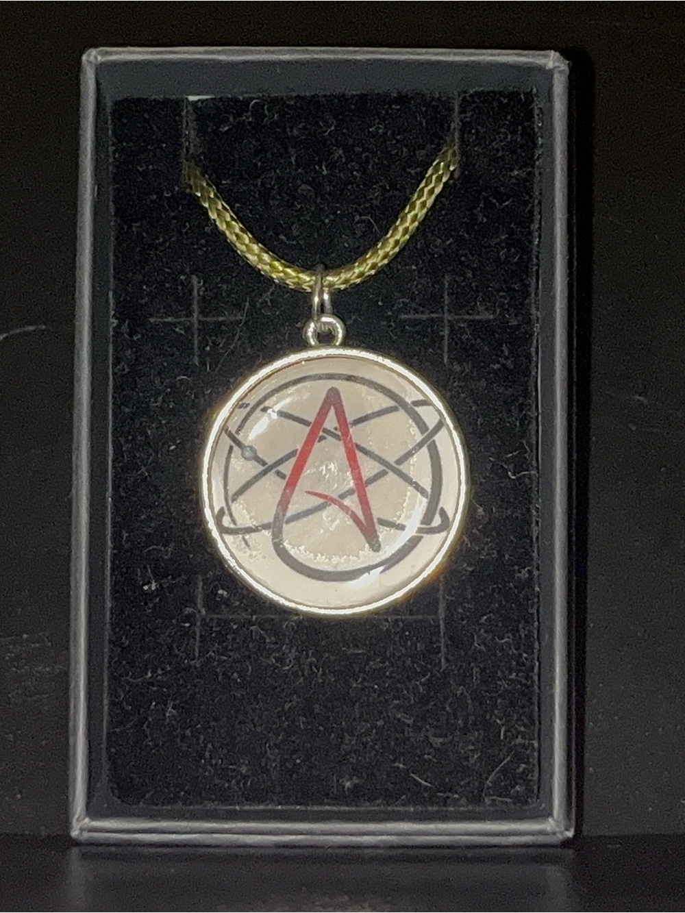 Atheist Atom Pendant Necklace - Silver & Red